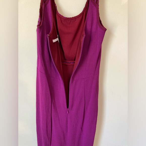 Diane Von Furstenberg Strapless Purple Sheath Dress Dress Red Lace - Picture 10 of 14